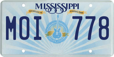 MS license plate MOI778