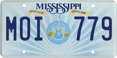 MS license plate MOI779