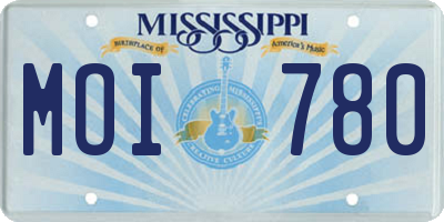 MS license plate MOI780