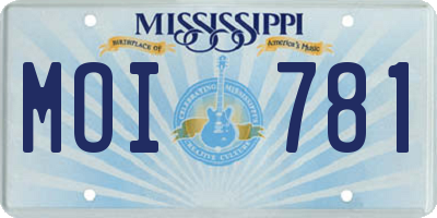 MS license plate MOI781