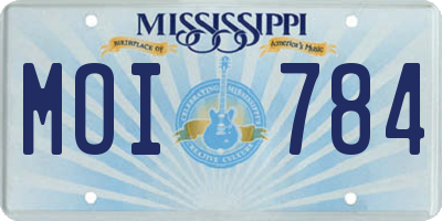 MS license plate MOI784