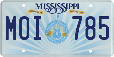 MS license plate MOI785
