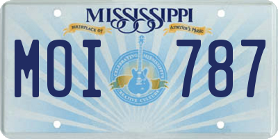 MS license plate MOI787