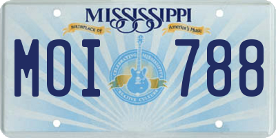 MS license plate MOI788
