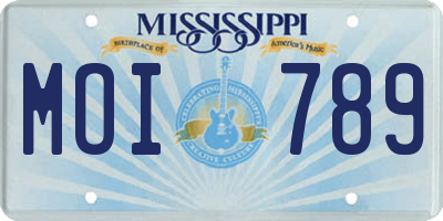 MS license plate MOI789