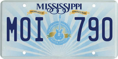 MS license plate MOI790