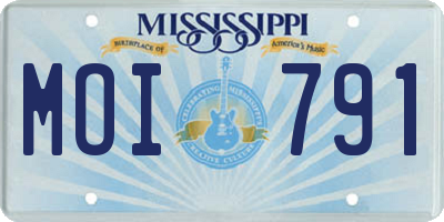 MS license plate MOI791