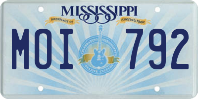 MS license plate MOI792
