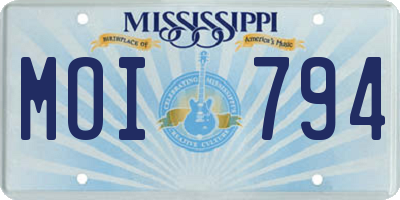 MS license plate MOI794