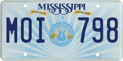 MS license plate MOI798