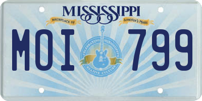 MS license plate MOI799