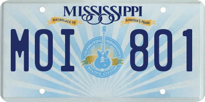 MS license plate MOI801