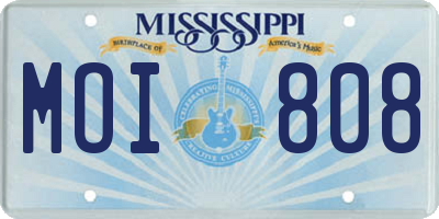 MS license plate MOI808