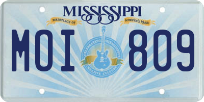 MS license plate MOI809