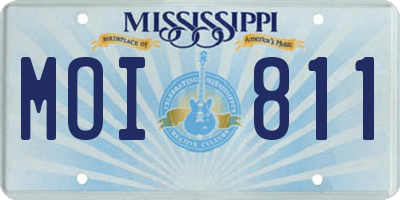 MS license plate MOI811