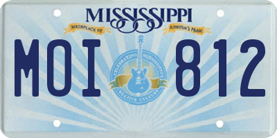 MS license plate MOI812