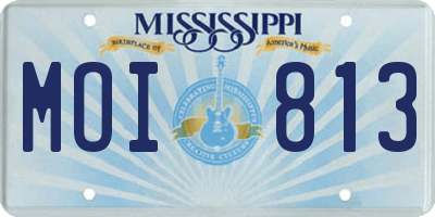 MS license plate MOI813