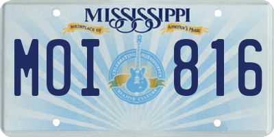 MS license plate MOI816