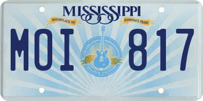 MS license plate MOI817