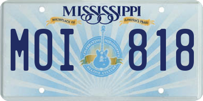 MS license plate MOI818