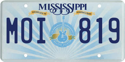 MS license plate MOI819