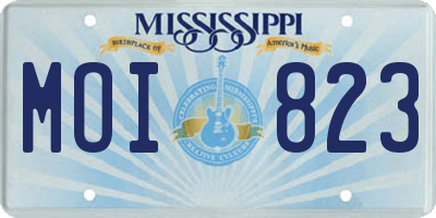 MS license plate MOI823