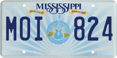 MS license plate MOI824
