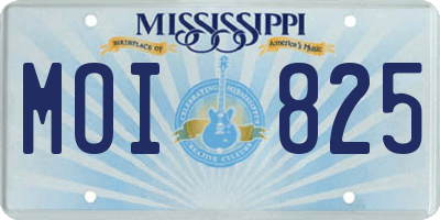 MS license plate MOI825