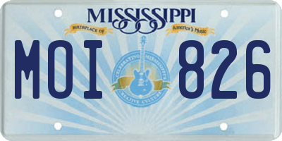 MS license plate MOI826