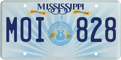 MS license plate MOI828