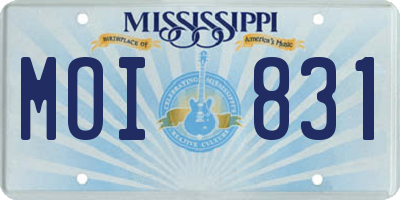 MS license plate MOI831