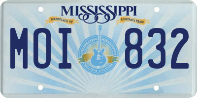 MS license plate MOI832