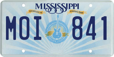 MS license plate MOI841