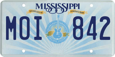 MS license plate MOI842