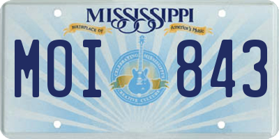 MS license plate MOI843