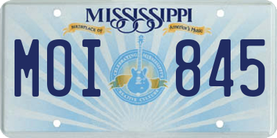 MS license plate MOI845
