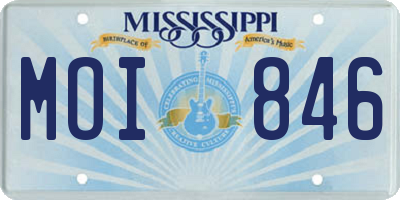 MS license plate MOI846