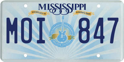 MS license plate MOI847