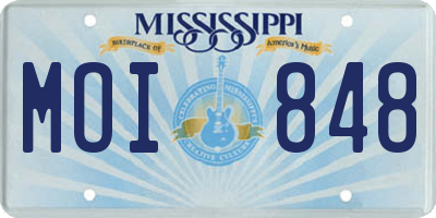 MS license plate MOI848