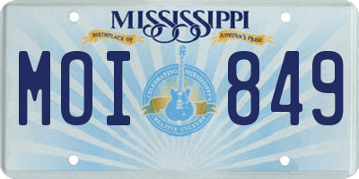 MS license plate MOI849