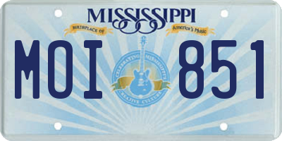 MS license plate MOI851