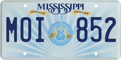 MS license plate MOI852