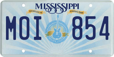 MS license plate MOI854