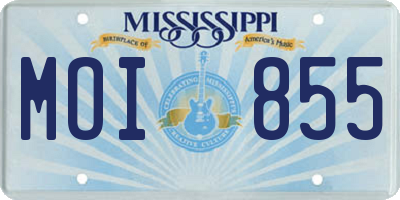 MS license plate MOI855
