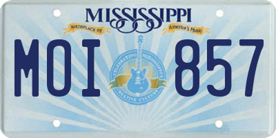 MS license plate MOI857