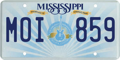 MS license plate MOI859