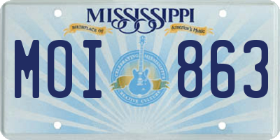 MS license plate MOI863