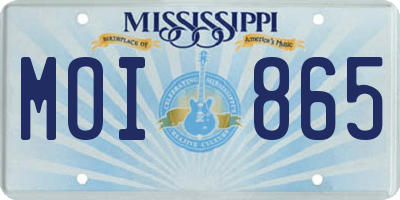 MS license plate MOI865