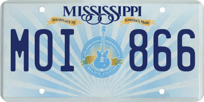 MS license plate MOI866