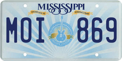 MS license plate MOI869